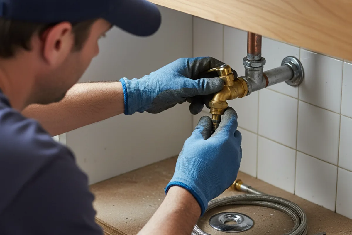 Shutoff valve and fitting work during Emergency Plumbing in Elkton